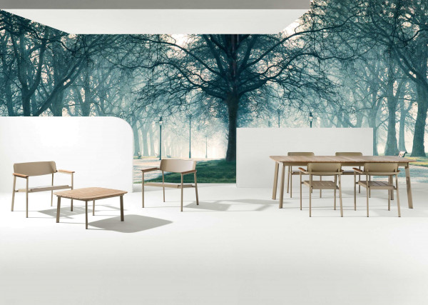 Emu Shine Teak tuinset 166x100 tafel + 4 stoelen (armchair)