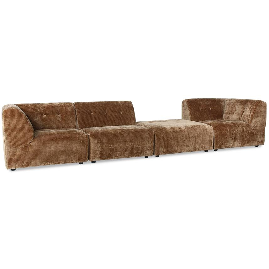 Dochter De databank Wardianzaak HKliving Vint 4-zits bank corduroy velvet | Flinders