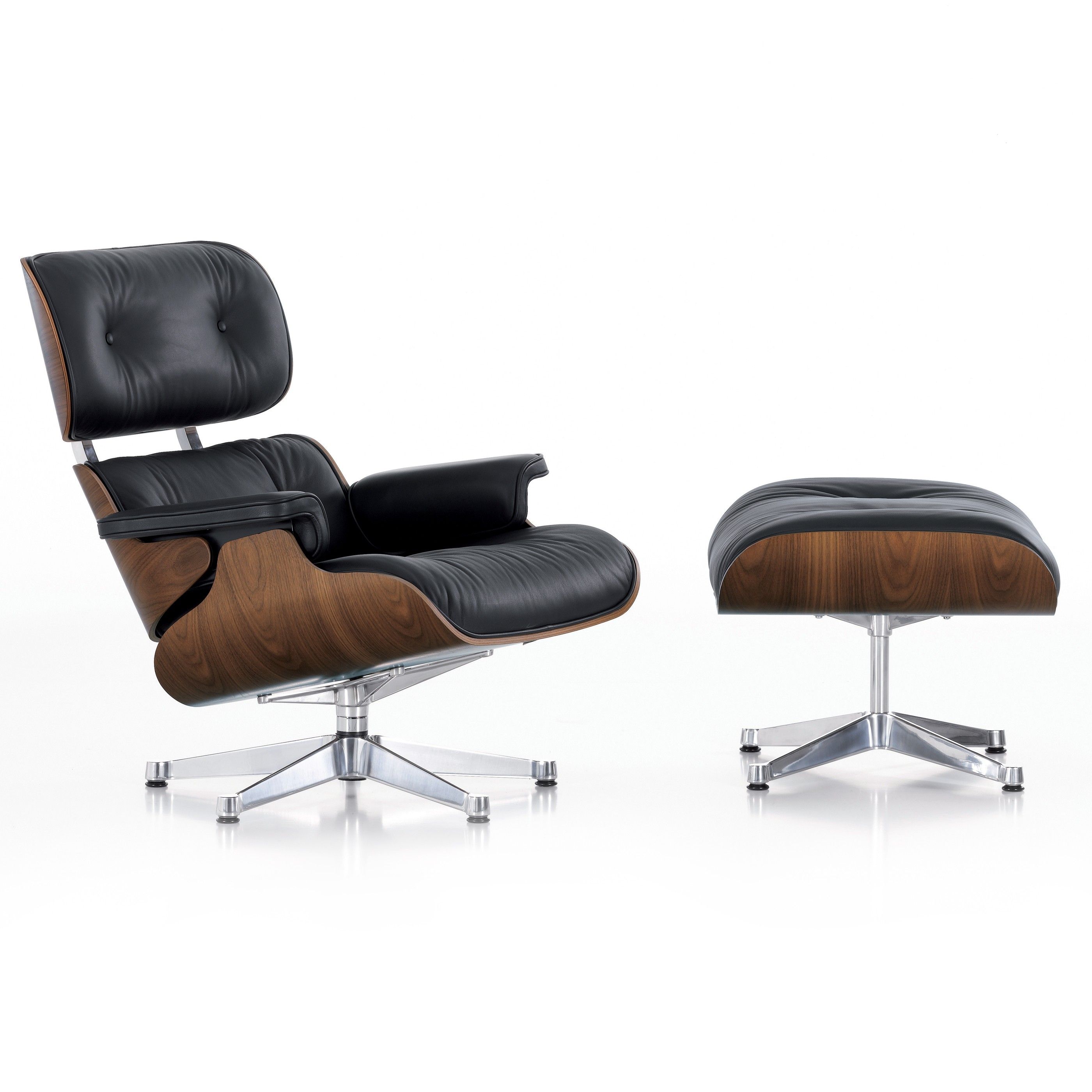 grip Overstijgen residentie Vitra Eames Lounge chair met Ottoman fauteuil (nieuwe afmetingen)  walnotenhout | Flinders