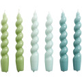 Hay Candle Spiral kaarsen set van 6 Green arctic/blue teal