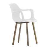 Vitra Hal Armchair Wood stoel notenhout onderstel