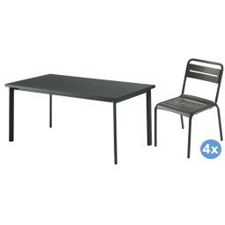 Emu Star tuinset 160x90 tafel + 4 stoelen (chair)