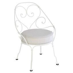 Fermob 1900 fauteuil met off-white zitkussen