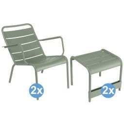 Fermob Luxembourg fauteuils + 2 voetenbanken