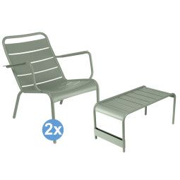 Fermob Luxembourg fauteuils + voetenbank