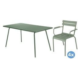 Fermob Luxembourg tuinset 143x80 tafel + 4 stoelen (armchair)