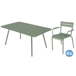 Fermob Luxembourg tuinset 165x100 tafel + 4 stoelen (armchair)