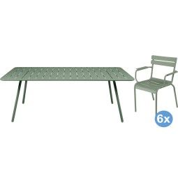 Fermob Luxembourg tuinset 207x100 tafel + 6 stoelen (armchair)