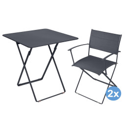 Fermob Plein Air tuinset 71x71 tafel + 2 stoelen (armchair)