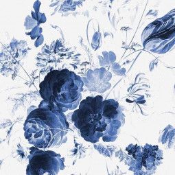KEK Amsterdam Royal Blue Flowers I behang