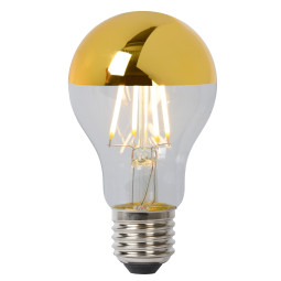 Lucide A60 LED lichtbron E27 5W 2700K kopspiegel goud dimbaar