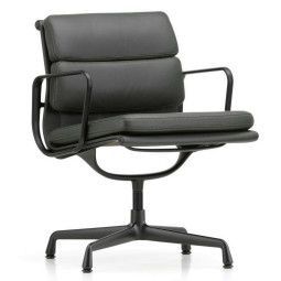 Vitra Aluminium Chair Black EA 208 Soft Pad