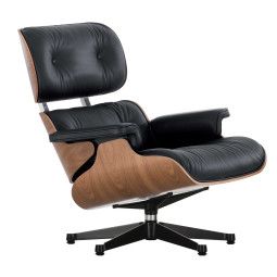 Vitra Eames Lounge chair fauteuil (nieuwe afmetingen) noten zwart