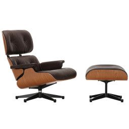 Vitra Eames Lounge chair met Ottoman fauteuil (nieuwe afmetingen) Chocolate
