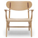 Carl Hansen & Son CH22 fauteuil geolied eiken, walnoot cover cap, natural paper cord