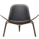 Carl Hansen & Son CH07 Shell fauteuil geolied walnoot Thor 301 leer