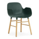 Normann Copenhagen Form Armchair stoel met eiken onderstel groen