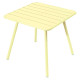 Fermob Luxembourg tuintafel vierpoot 80x80 frosted lemon