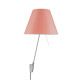 Luceplan Costanza wandlamp met aan-/uitschakelaar aluminium body, kap edgy pink
