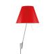 Luceplan Costanza wandlamp met aan-/uitschakelaar aluminium body, kap primary red