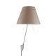 Luceplan Costanza wandlamp met aan-/uitschakelaar aluminium body, kap shaded stone