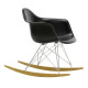 Vitra Eames RAR schommelstoel esdoorn goud onderstel, diepzwart