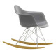 Vitra Eames RAR schommelstoel esdoorn goud onderstel, graniet grijs